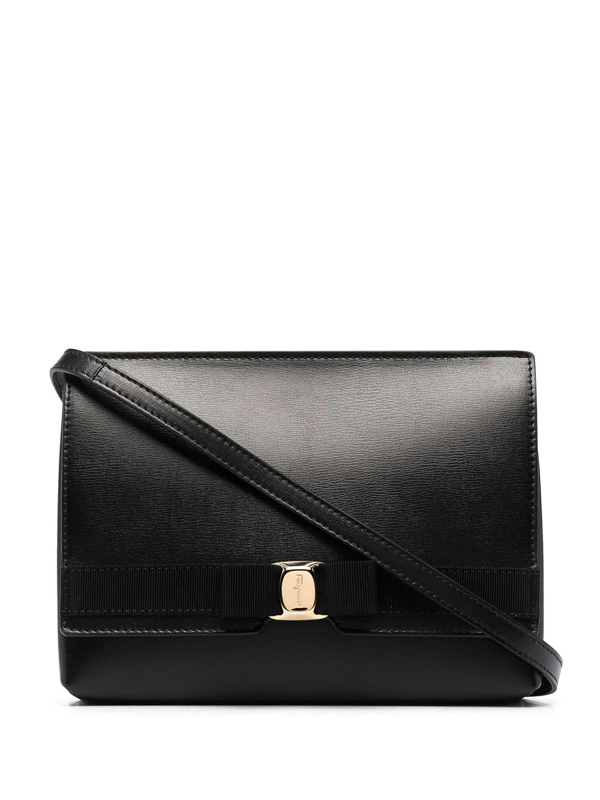 Salvatore Ferragamo Vara Leather Crossbody Bag In Black | ModeSens