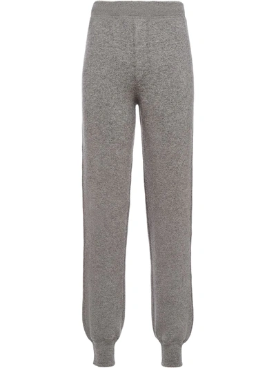 Prada Tapered Fleece Trousers In Grey