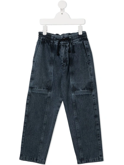 Andorine Kids' Stonewashed Jogging-style Jeans In Blue