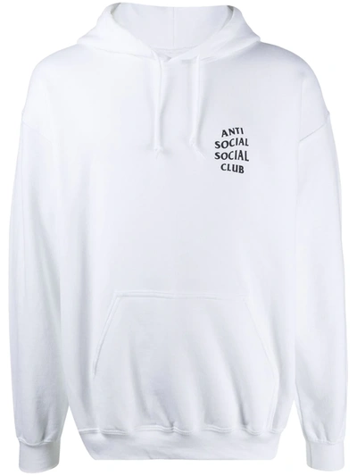 Anti Social Social Club Logo Print Hoodie In White