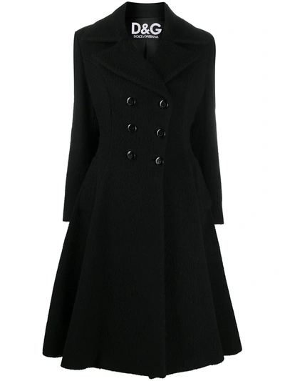 Pre-owned Dolce & Gabbana 2000s Double-breasted Flared Coat In Black