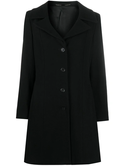 Pre-owned Dolce & Gabbana 2000s Buttoned Thigh-length Coat In Black