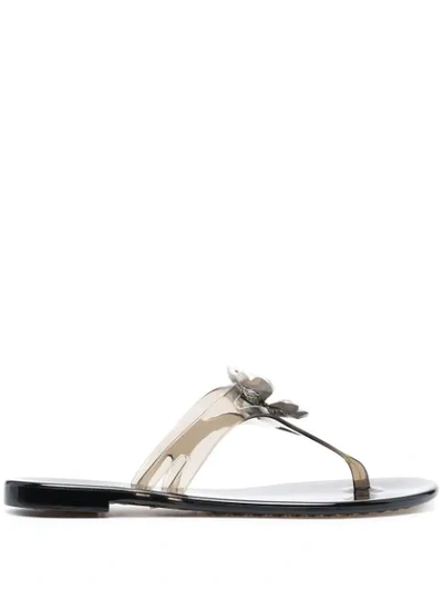 Casadei Four-leaf Clover Jelly Sandals In Black