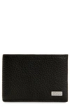 Hugo Boss Crosstown 6 Card Leather Wallet In Black
