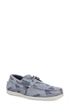 Steve Madden Game Snake Embossed Leather Boat Shoe In Grey Camo