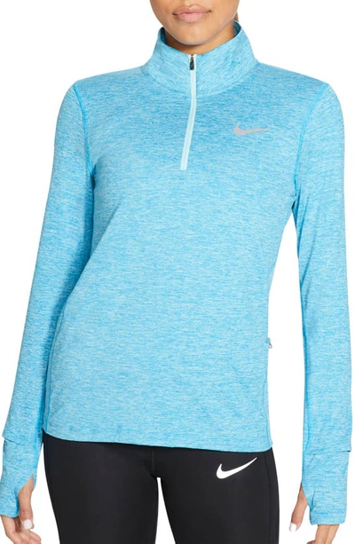 Nike Element Half Zip Pullover In Laser Blue/ Reflective Silver