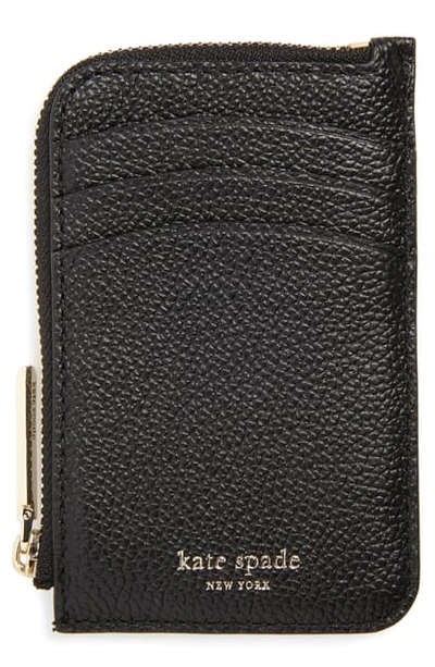 Kate Spade Margaux Leather Zip Card Holder In Black
