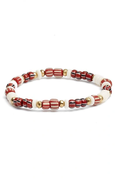 Akola Olivia Beaded Stretch Bracelet In Cranberry