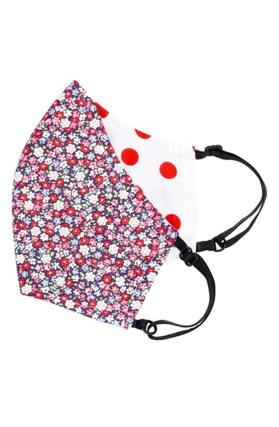 L Erickson Love Ii Adult Reversible Silk Face Mask In Floral Dot