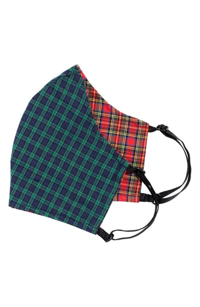L Erickson Love Ii Adult Reversible Silk Face Mask In Red Plaid