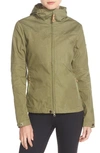 Fjall Raven 'stina' Hooded Water Resistant Jacket In Green