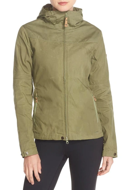 Fjall Raven Fjällräven 'stina' Hooded Water Resistant Jacket In Green