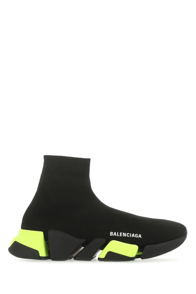 Balenciaga Men's Speed 2.0 Knit High Top Sneakers In Noir/yellow
