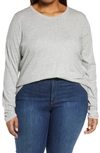 Vince Essential Long Sleeve T-shirt In Heather Grey