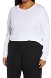 Vince Essential Long Sleeve T-shirt In Optic White