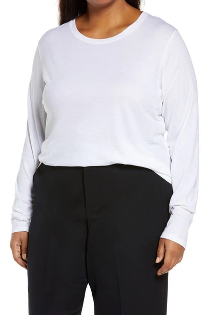 Vince Essential Long Sleeve T-shirt In Optic White