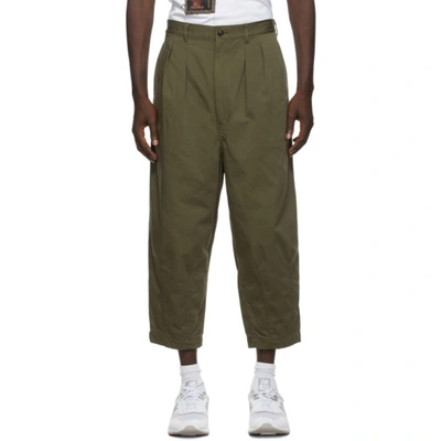 Comme Des Garçons Homme Deux Khaki Canvas Wide-leg Trousers In 1 Khaki