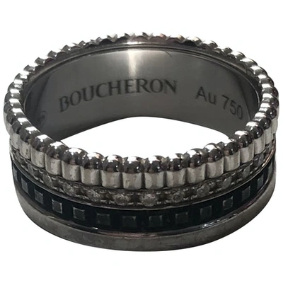 Pre-owned Boucheron Quatre Black White Gold Ring