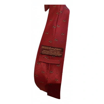 Pre-owned Gucci Silk Tie In Red