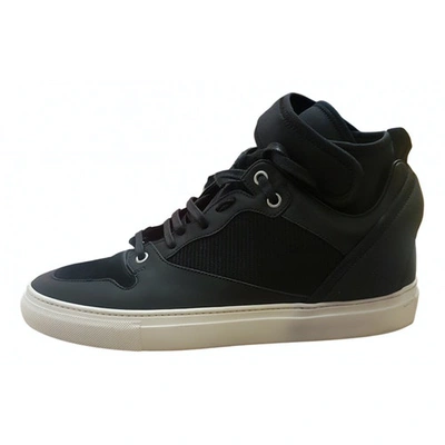 Pre-owned Balenciaga Leather High Trainers In Black