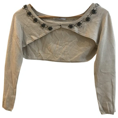Pre-owned Carolina Herrera Silk Short Vest In Beige