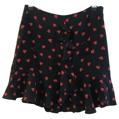 Pre-owned Claudie Pierlot Linen Mini Skirt In Black