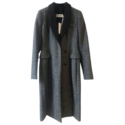 Pre-owned Dior Anthracite Wool Coat