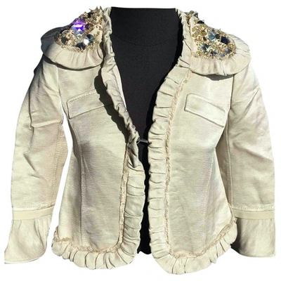 Pre-owned Valentino Short Vest In Beige