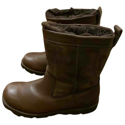 Pre-owned Ugg Brown Leather Boots