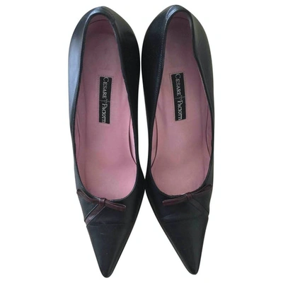 Pre-owned Cesare Paciotti Leather Heels In Black
