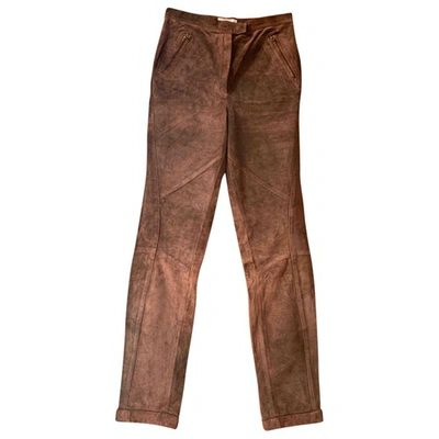 Pre-owned Philosophy Di Alberta Ferretti Leather Trousers In Brown
