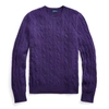 Ralph Lauren Cable-knit Cashmere Sweater In Valley Purple Hthr