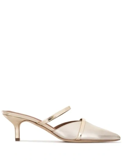 Malone Souliers Frankie 45mm Mules In Gold