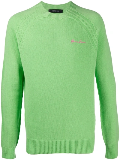 Versace Gv Signature Sweater In Green