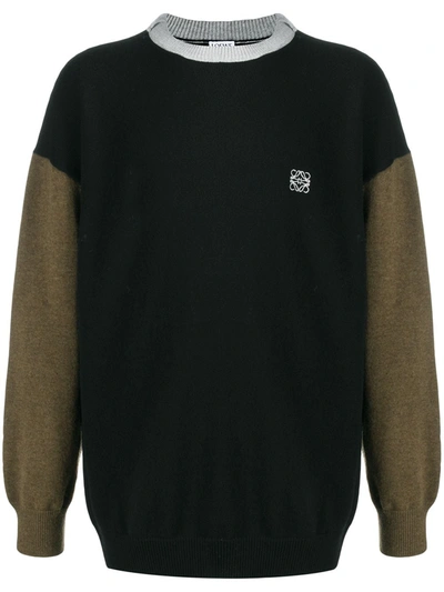 Loewe Logo-embroidered Jumper In Black