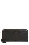 Frame Les Second Embossed Continental Wallet In Noir Lizard