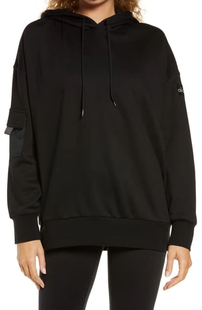 Alo Yoga At Ease Hooded Sweatshirt In Black