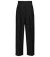 The Row Chandler Cotton-corduroy Wide-leg Trousers In Black