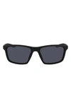 Nike Valient 60mm Square Sunglasses In Black/ Dark Grey