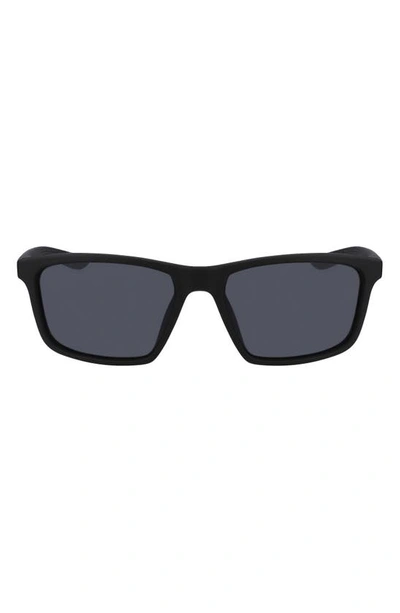 Nike Valient 60mm Square Sunglasses In Black/ Dark Grey