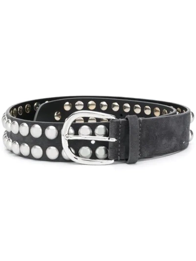 Isabel Marant Rica Studded Leather Belt In Grey