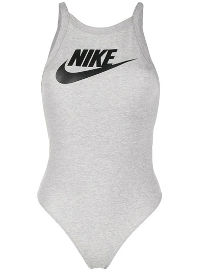 Nike Essential Logo Bodysuit In Grey