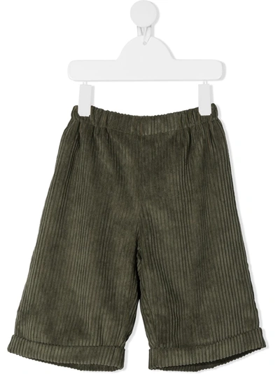 La Stupenderia Kids' Corduroy Slip-on Shorts In Green