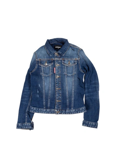 Dsquared2 Kids' Denim Jacket In Blue