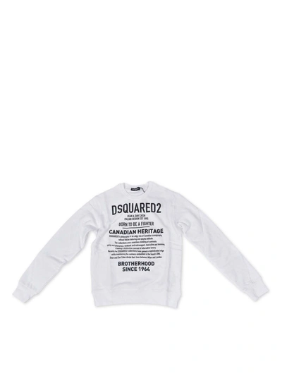 Dsquared2 Kids'  Canadian Heritage Sweatshirt In Whi In White