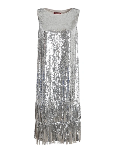 Max Mara Colmo Dress In Silver