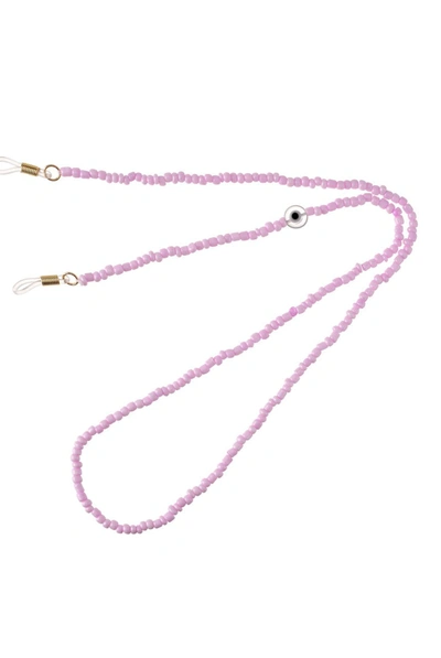 Talis Chains Lilac Mini Beads Glazed Clear Evil Eye Bead