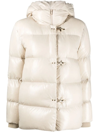 Fay Quilted Puffer Jacket In Neutrals