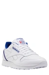 Reebok Classic Leather Sneakers In White With Red Vector In White/ Blue