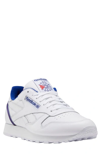 Reebok Classic Leather Sneakers In White With Red Vector In White/ Blue |  ModeSens